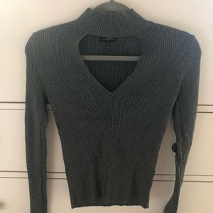 Gray, Ribbed Express Sweater